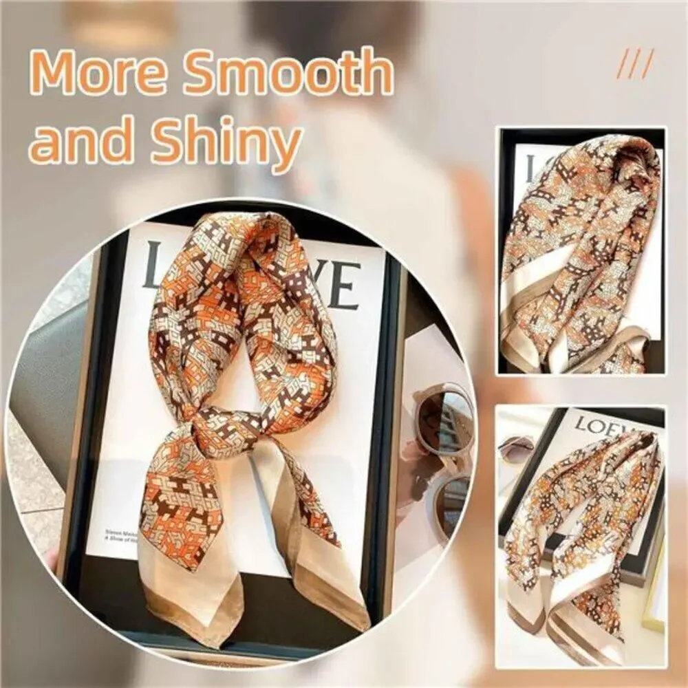 Hair Bandanas Scarf For Women Lightweight Orange Fashion Neck Silk Satin Head